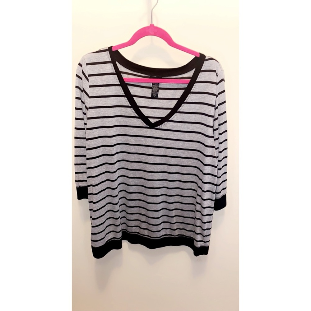 Torrid size 3 black and gray striped top
